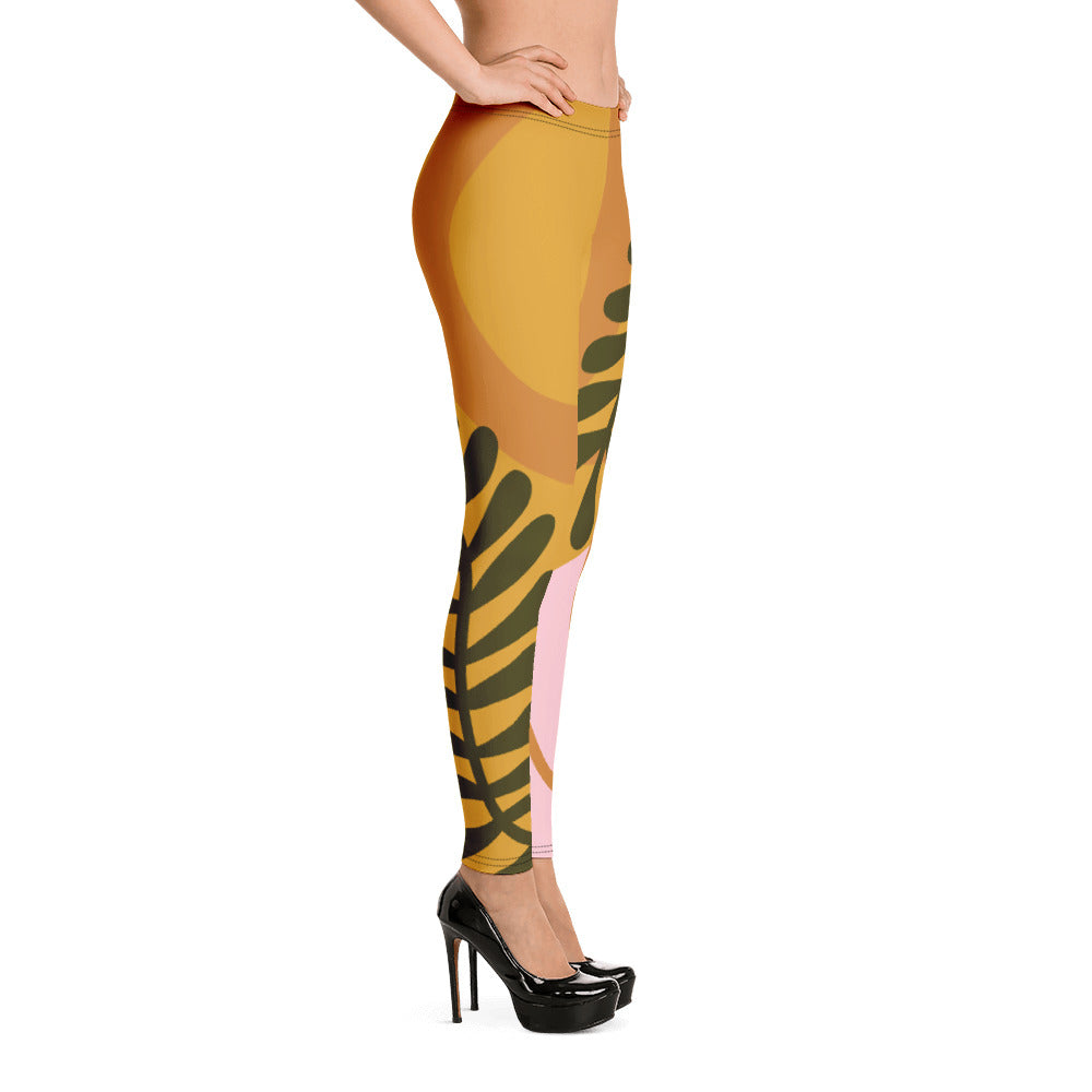 Forest Yellow Leggings | EMENEVO