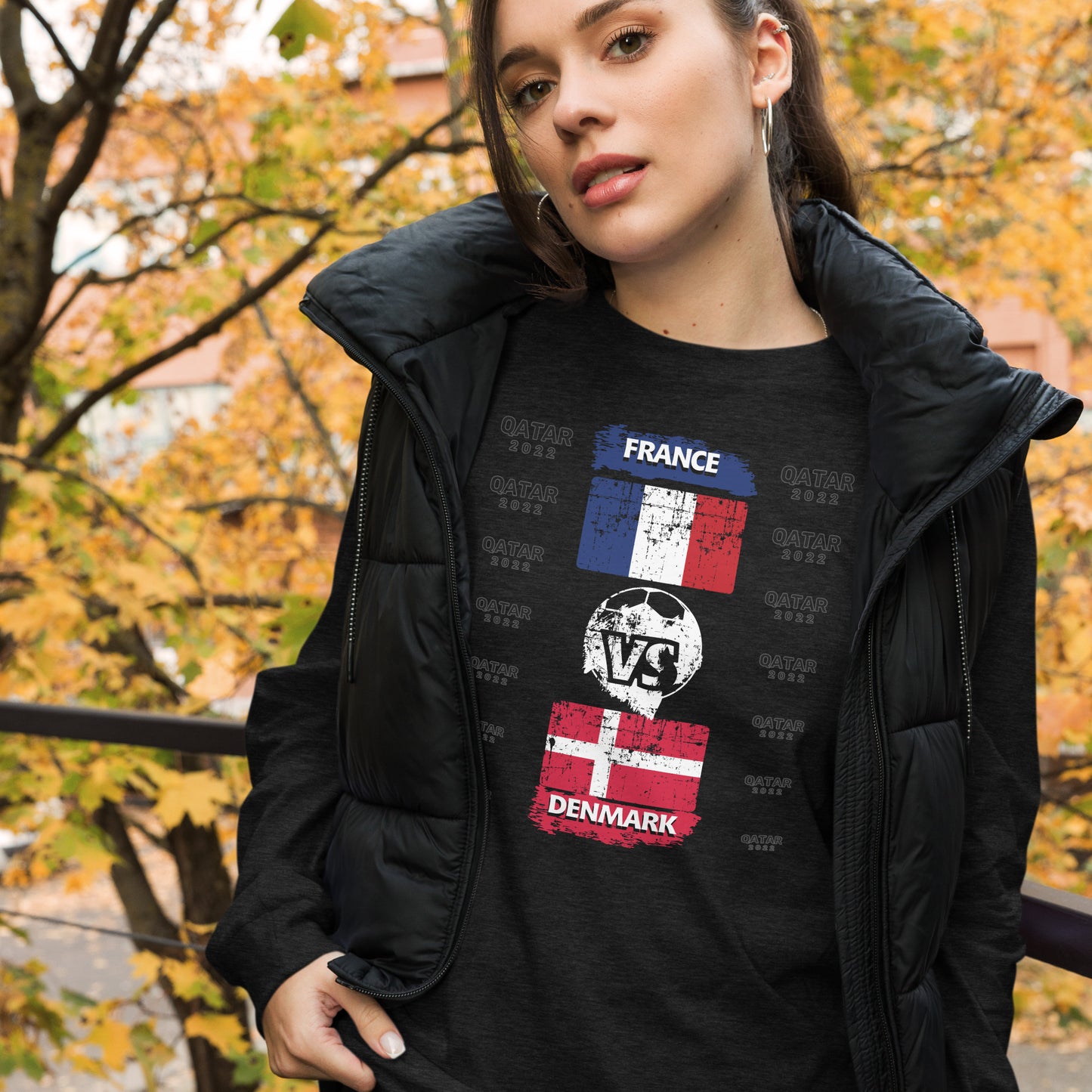 Qatar 2022 France Vs Denmark T-Shirt | EMENEVO